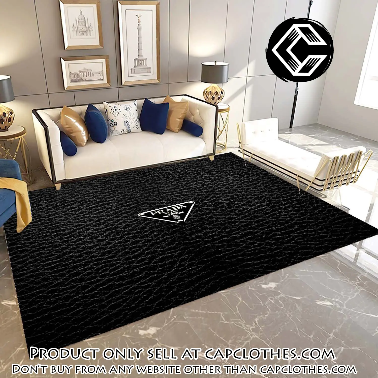 Prada luxury brand premium logo area rug carpet home decor cc5405146